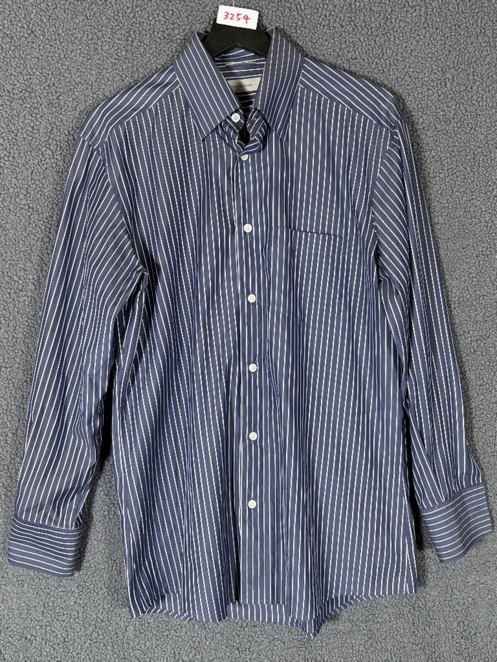 Ermenegildo Zegna Striped Button Down Long Sleeve Shirt - Men's Size M - Blue